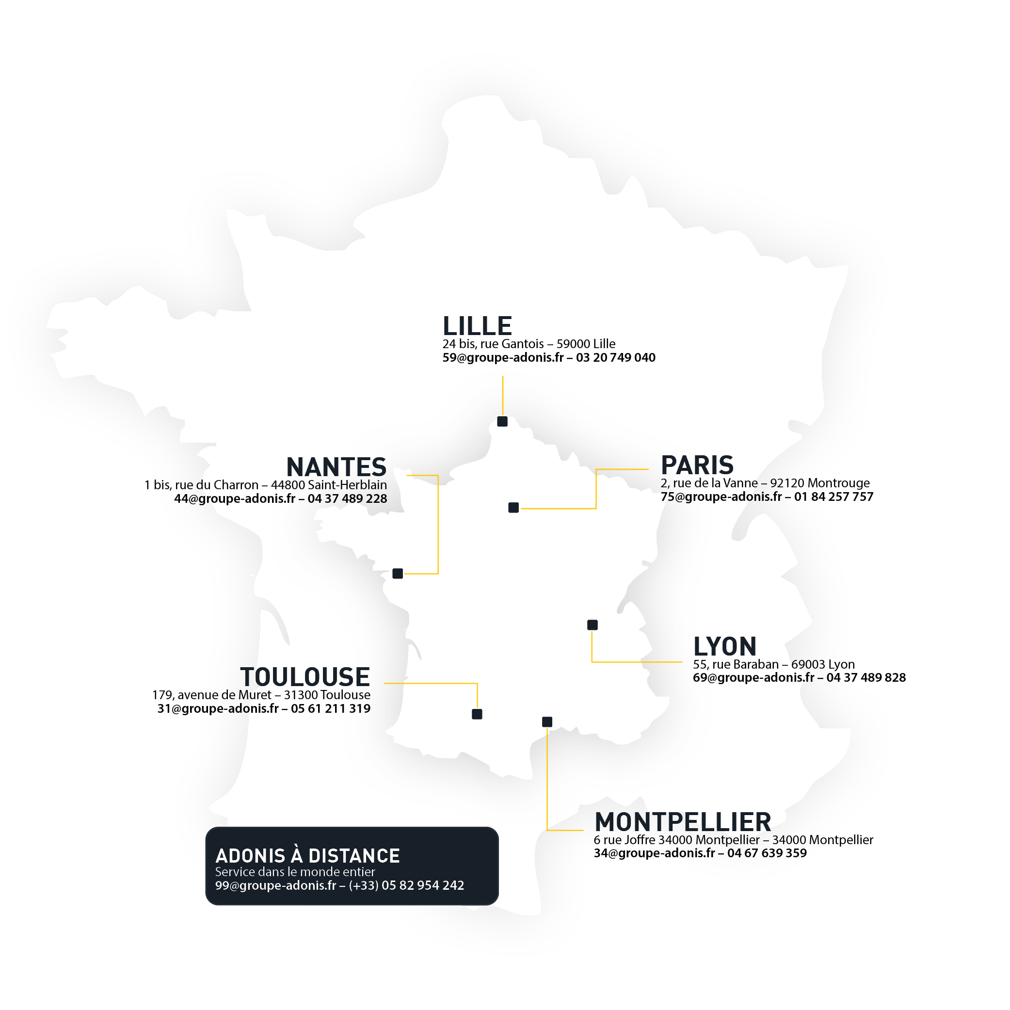 Carte des campus